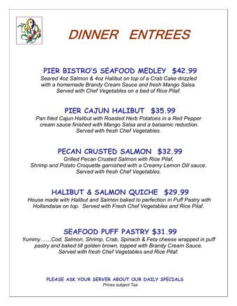 Dinner Entrees menu preview